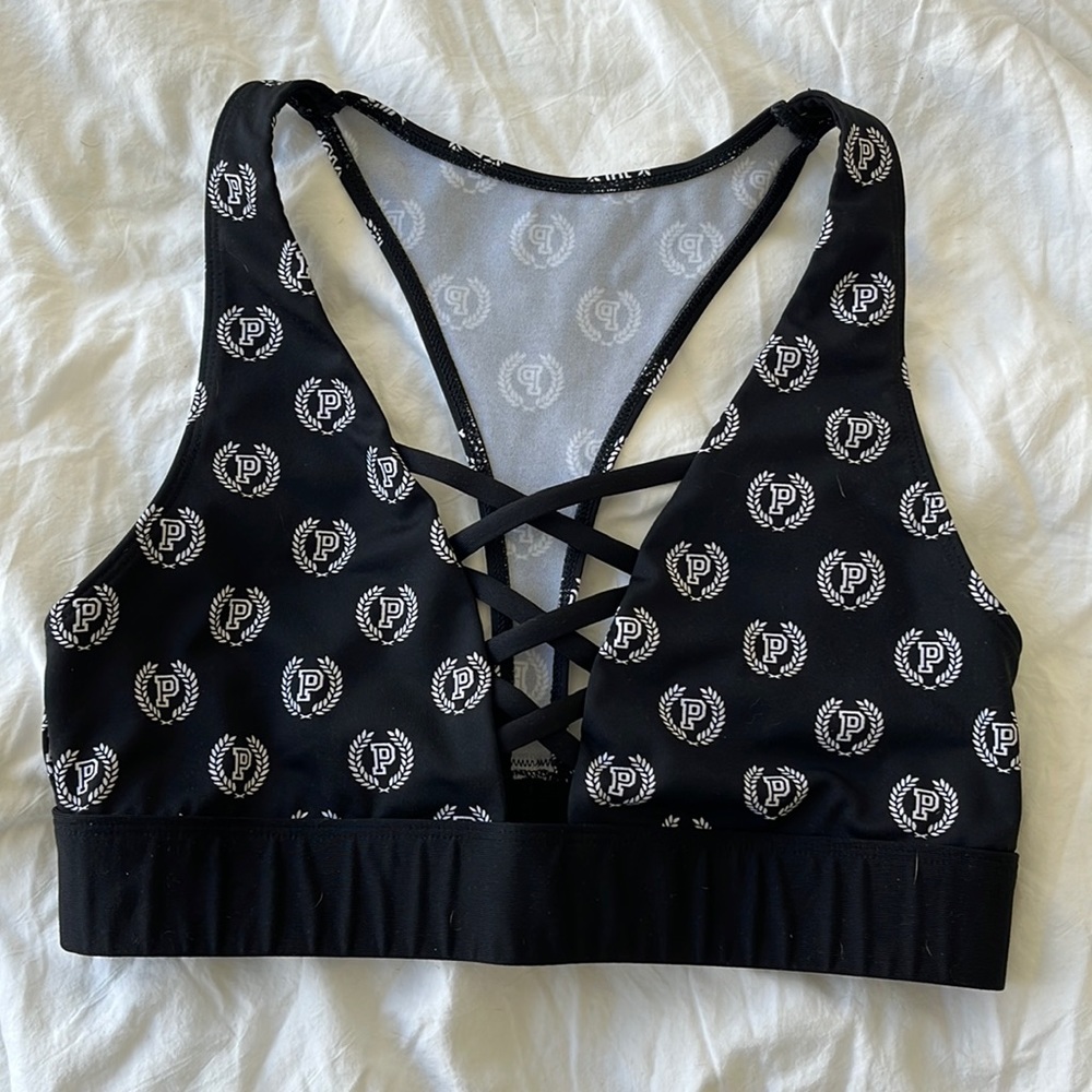 Pink sports bra